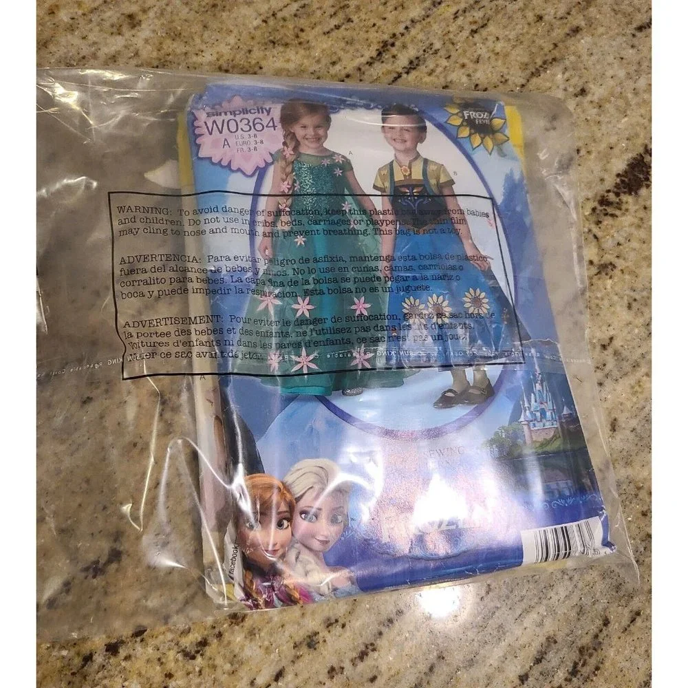 Simplicity W0364 Child's Sz 3-8 Disney FROZEN Anna Elsa & McCalls MP228 Princess